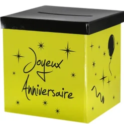 Urne Carr E Joyeux Anniversaire Vert Anis 20Cm Theme Joyeux Anniversaire
