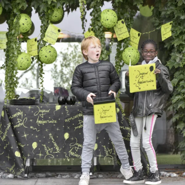 Urne Carr E Joyeux Anniversaire Vert Anis 20Cm Theme Joyeux Anniversaire