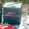 Clearance Urne Joyeux Anniversaire Bleu Canard 20X20Cm Theme Joyeux Anniversaire
