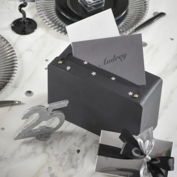 Urne Mariage Valise Ardoise Noire Theme Cinema