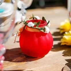 Badaboum Vase Bucolique Rouge 8Cm Avec Raphia Best