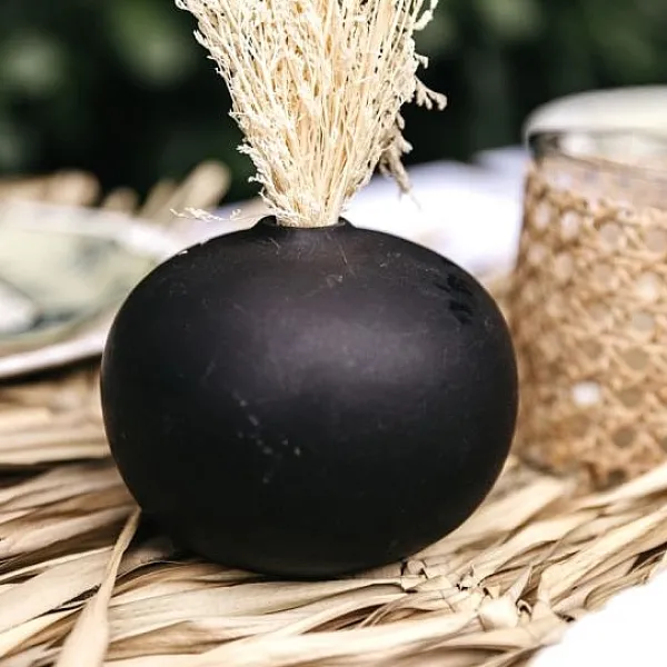 Badaboum Vase Mariage En C Ramique Histor Noir 9 X 11.5 Cm Discount