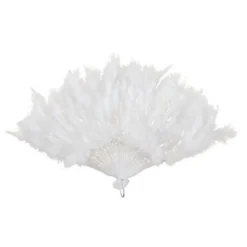 Badaboum Ventail Plumes Blanc 43 Cm