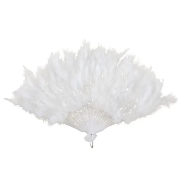 Badaboum Ventail Plumes Blanc 43 Cm