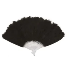 Badaboum Ventail Plumes Noir 43 Cm