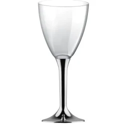 Badaboum Verre A Vin Plastique Argent Chrome X 20 Pi Ces
