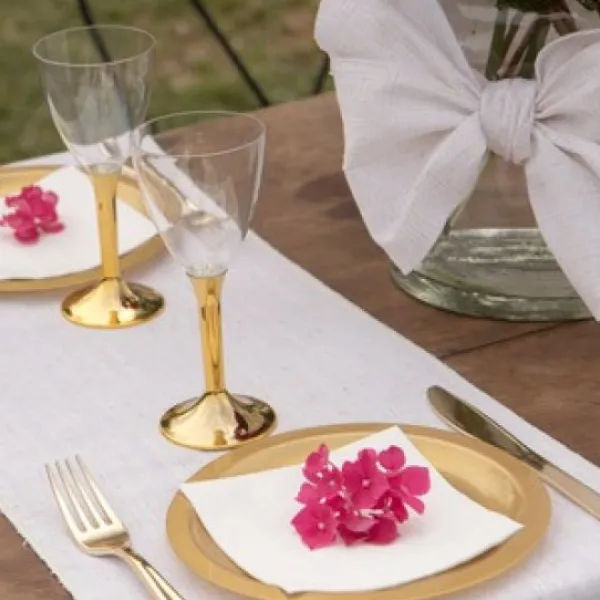 Badaboum Verre Vin Plastique Or Chrome X 20