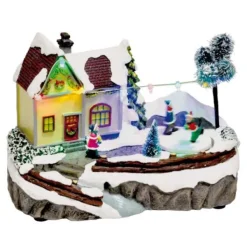 Badaboum Village De Noel Anim Bataille Boule De Neige A Pile Clearance