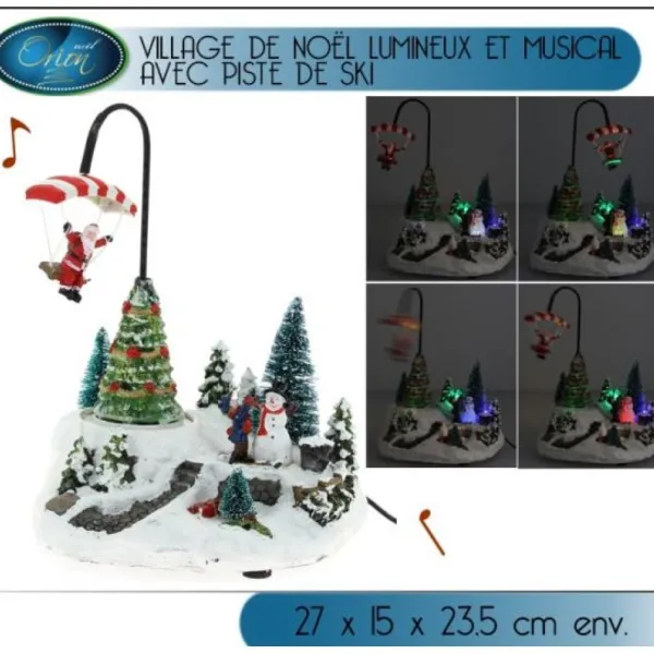 Badaboum Village De Noel Lumineux Et Musical Avec Piste De Ski New