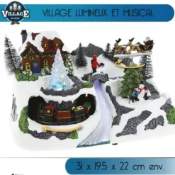 Badaboum Village De Noel Lumineux Et Musical Avec Traineau Best