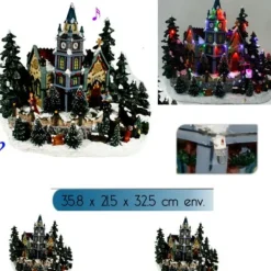 Badaboum Village De Noel Musical Lumineux Avec Sapins Outlet