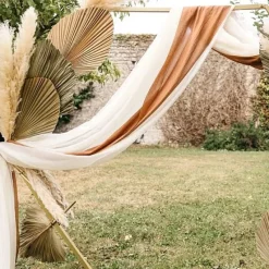 Badaboum Voile Ou Tenture Mariage Pour Arche De C R Monie Cr Me 2M X 6.2M Clearance