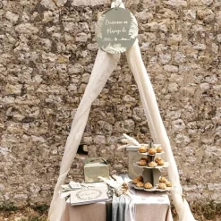 Badaboum Voile Ou Tenture Mariage Pour Arche De C R Monie Cr Me 2M X 6.2M Clearance